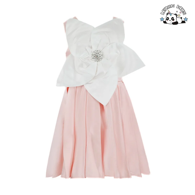 LEZONKIDS - Casual Princess Clothing Teenagers' Weddings Birthday Parties Kids' Events Cute Satin Baby Flower Girls' Party Bow Dress